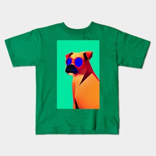 Polygon Dog in Sunglasses No. 2 Kids T-Shirt